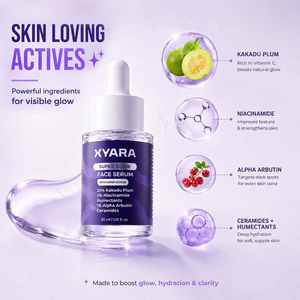Super Glow Face Serum | 5% Niacinamide | 1% Alpha Arbutin | 25% Kakadu Plum (Vitamin C) -30 ml